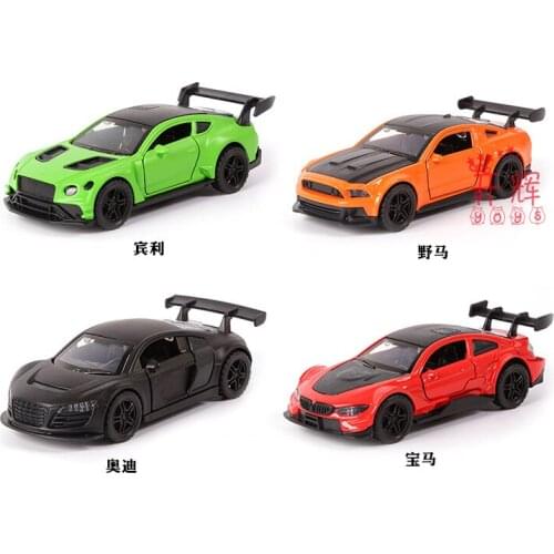 1:36 Supercar Mustang Alloy Sports Car Model Childrens Toy Car Ornaments Boomerang Three Door Batch Like Exquisite Workmanship