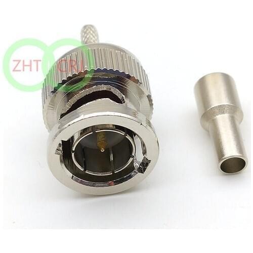 100-1000High temperature resistance 75 Ohm copper BNC male Plug Crimp LMR100 RG316 RG179 cable ADAPTER