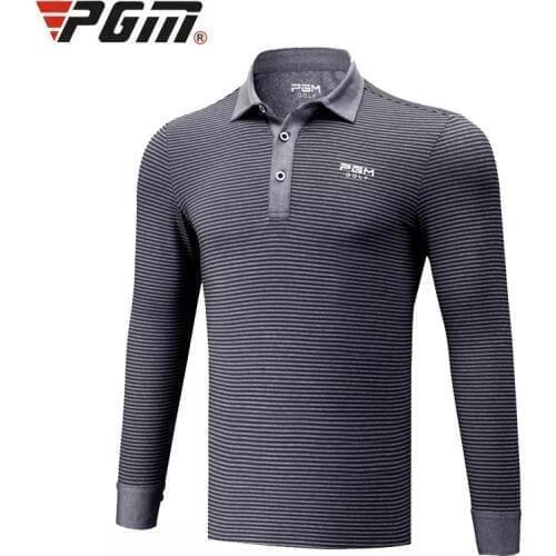 2020 Golf Clothing Men Striped Sports Shirt Long Sleeve Stand Collar T Shirt Autumn Winter Jersey Training Golf Clothes D0909