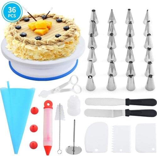 36-piece cake baking appliances household products cream scraper piping scissors set cake tools cake decoration accessories