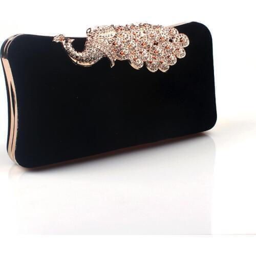 6 Color Womens Peacock Evening Clutch Bag/Purse Diamond Rhinestone Peacock Bag Crystal Day Clutch Wallet Wedding Purse