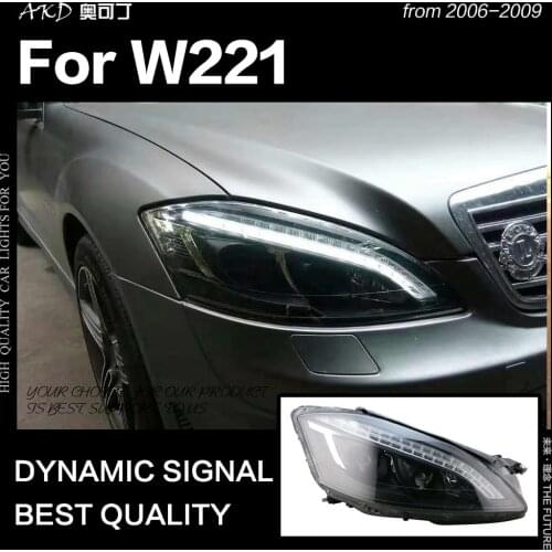 AKD Car Styling Head Lamp for W221 Headlights 2006-2009 S300 S400 Headlight LED DRL Signal Lamp Hid Bi Xenon Auto Accessories