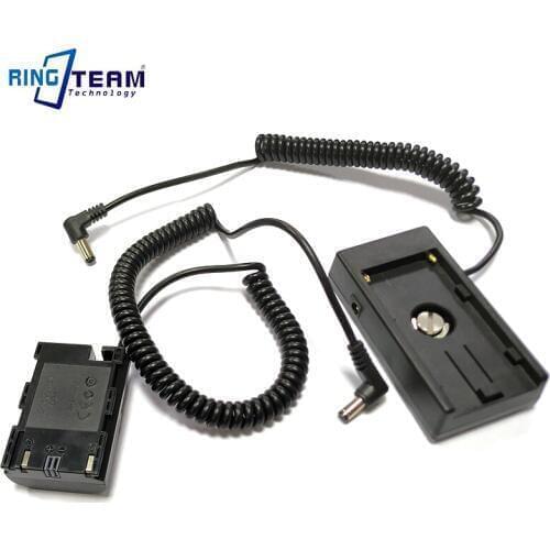 7.2V / 12V NPF Battery Plate with Coiled DC Cable + DRE6 for Canon EOS 5D2 5D3 5D4 6D 6D2 7D 7D2 70D 80D 60D 60Da Cameras