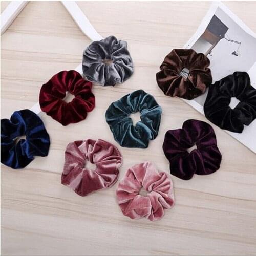 Velvet Hair Scrunchies Accessories Womens big winter Ponytail Holder Velour Scrunchy Hair Bun wraps bands Headwear 60pcs FJ3350
