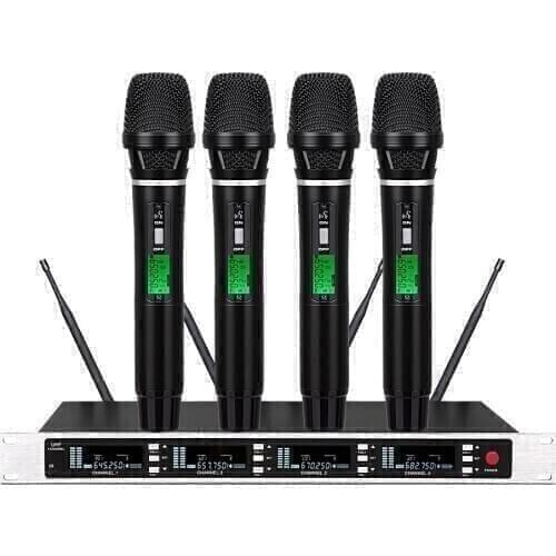 Bolymic UHF Wireless Microphone Handheld Professional True Diversity 4 channel uhf Karaoke Stage Vocal Microphones System