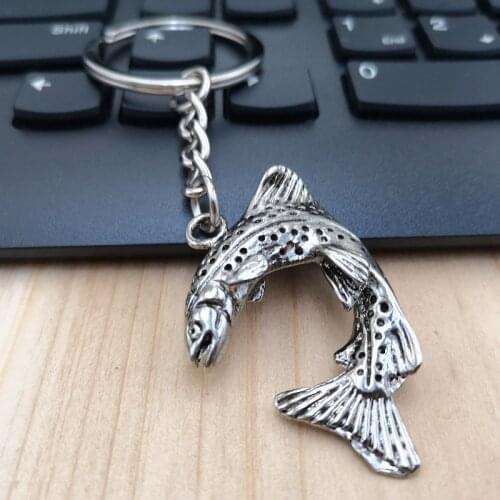 3D salmon keychain key ring Salmon Fish key chain key holder creative portachiavi chaveiro llaveros hombre bag charm