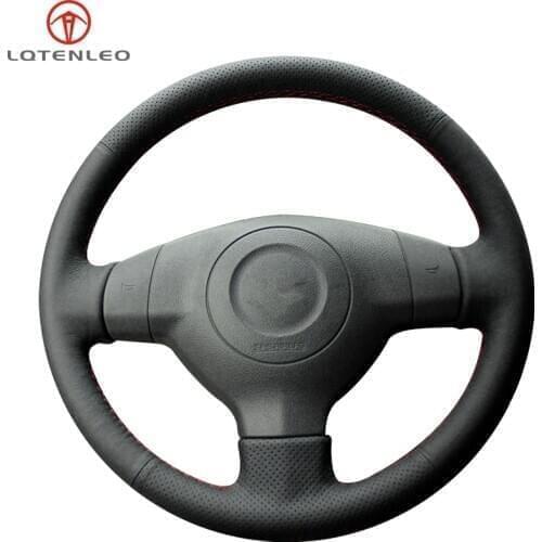 LQTENLEO Black Artificial Leather Steering Wheel Cover For Suzuki SX4 Splash Alto 2007-2015 Opel Agila Vauxhall Agila 2008-2015