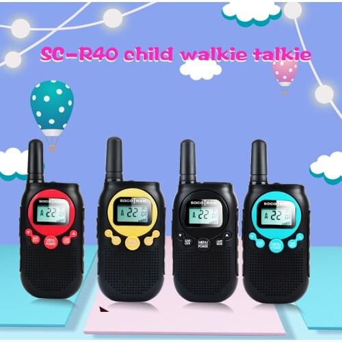 SOCOTRAN SC-R40 child walkie talkie FRS/GMRS License free two way radio 0.5W 22CH VOX with privacy code & rechargeable battery