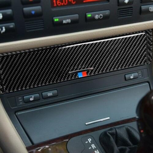 For BMW Old 3 Series 1998-2005 E46 The Carbon Fibe Shift Key Box 2-piece Set - Left Hand Drive Red. Solid Color. BMW Color