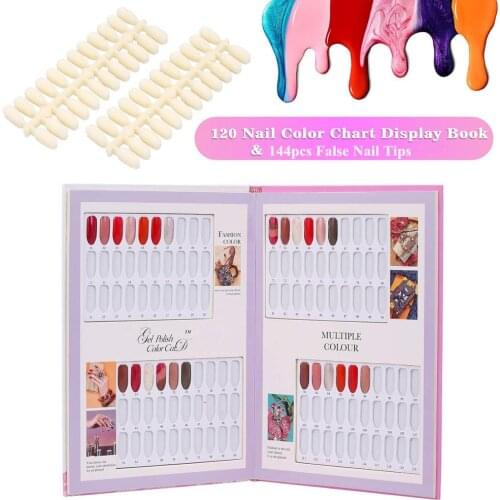 Double-Sided 36/48/60/80/120 Color Nail Gel Polish Card Embedded Professional Model Nail Display Book Nail Tips Salon Show Tools