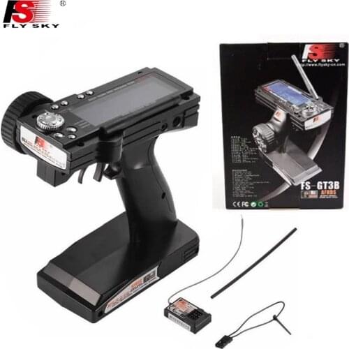 FSFlySky FS-GT3B RC Car RC Boat 2.4G 3CH Gun Transmitter FS-GR3C Receiver W/Larger LCD Radio System Remote Controller