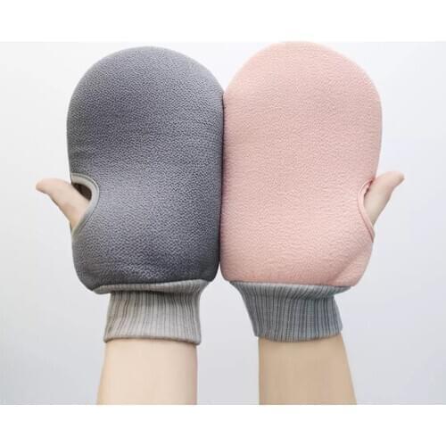 Qualitell Bath Golves Wash Cloth Shower Scrubber Back Scrub Exfoliating Body Massage Sponge Blistering Foaming Soft Touch