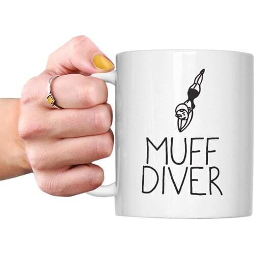 Muff Diver Mug Funny LBGT Mugs Anniversary Valentines Birthday Gifts
