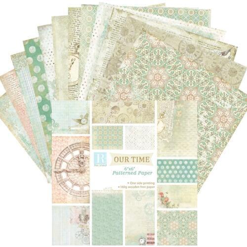 KSCRAFT 12pcs 6" Single-side Printed Our Time pattern creative papercraft art paper handmade scrapbooking kit set books