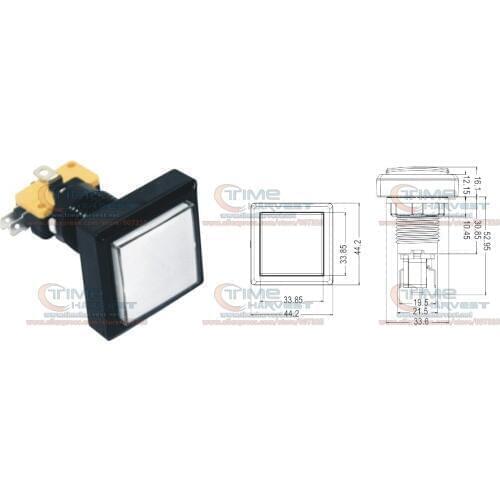 Free shipping 10pcs 44 x 44 square push button with microswitches led lamp holder for Casino slot game machine arcade cabinet
