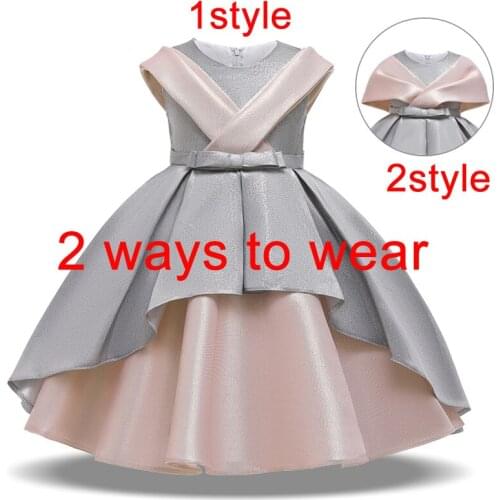 2021 Summer 2 Ways Wear Ceremony Girls Dresses For Party And Wedding Girl Evening Dress Kids Childrens Clothing Princess Dress