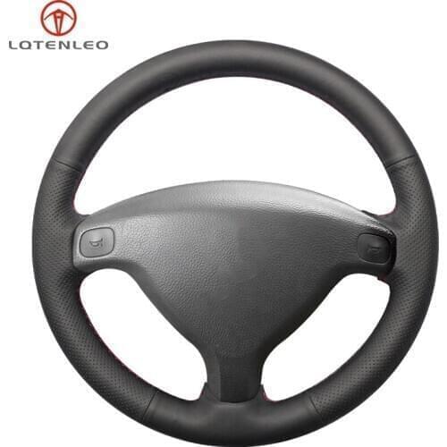 LQTENLEO Black Artificial Leather Steering Wheel Cover For Vauxhall Astra (G) 1998-2004 Agila (A) 2000-2004 Zafira (A) 1999-2005