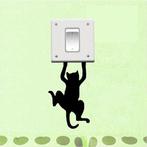 Climbing Cat Lovely Switch Stickers Reflective Decorative Wall Decal 3SS0256