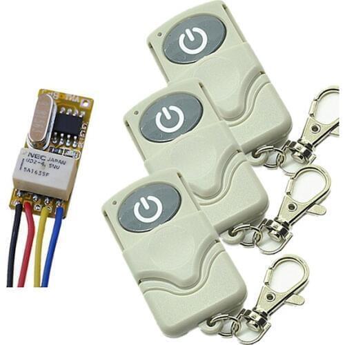 DC 3.7V-12V RF 1CH mini Remote Control Switch Universal Relay Transmitter receiver Module Home Office