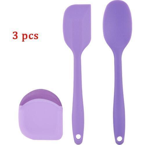 3 Piece Set Small Silicone Spoon Cream Scraper Spatula Scraper Baking Utensil Cake DIY Dessert Tool Set