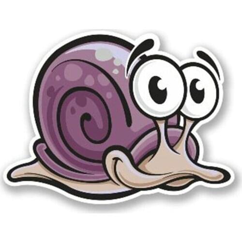 LLY-0578 Volkrays Cartoon Car Sticker Cute Snail Modeling Decal PVC Auto Waterproof Accessories for Laptop Travel Luggage Decals