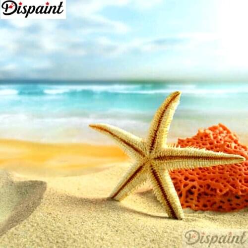 Dispaint Full Square/Round Drill 5D DIY Diamond Painting "Sea star scenery" Embroidery Cross Stitch 3D Home Decor Gift A12769