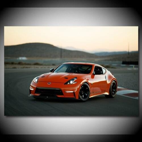 Nissan 370Z Nismo Orange Car Sport Car Picture Wall Art Posters Canvas Paintings Fabric Print for Living Room Decor
