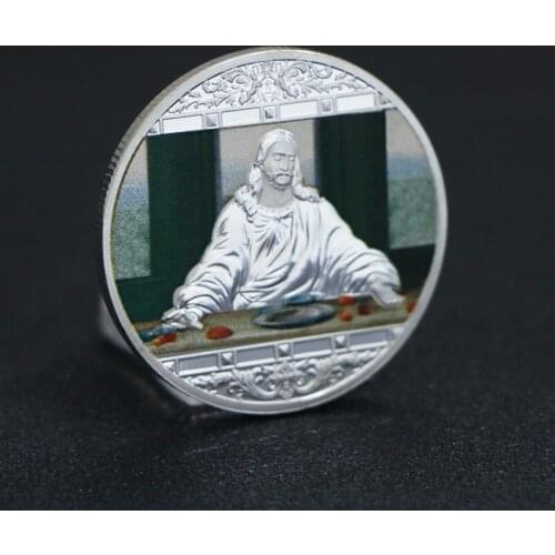 Very Beautiful Jesus Revival Last Supper Silver Colorful Coins European Christian Bible Collecting Commemorative Coins