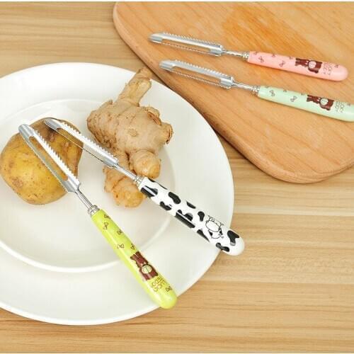 Clearance Sale Cartoon Fruit Vegetable Peeler Ceramic Carrot Potato Slicer Cutter Fish Scale Cleaning Tools Kitchen Accessories