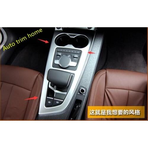 Lapetus Transmission Shift Gear Box Panel Water Cup Holder Frame Cover Trim Fit For Audi A4 B9 A5 2016 - 2020 ABS Pearl Chrome
