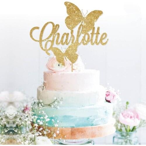 Custom Butterfly glitter cake topper, Butterfly toppers gold cupcake topper Butterfly party,first birthday cake Party Decoration