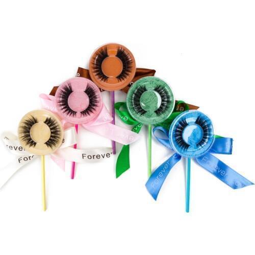 50-100pcs Lollipop Package 3D Mink lashes Empty Box Mink Eyelashes Extension Hot Sale Faux Strip Empty Lash Box Free Shipping