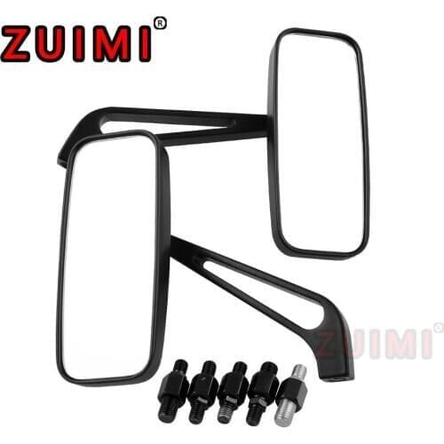 Rectangular Vertical Mirror Rearview Mirror Suitable For Motorcycles, For Harley Wide-angle Glass Rearview Mirror With 8mm/10mm