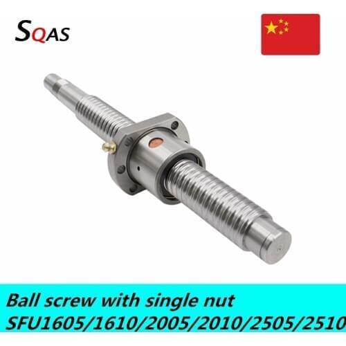 CNC router Ball screw SFU1605 SFU1610 SFU2005 SFU2010 SFU2505 200mm-1550mm with single Ball nut Ball Screw End Machined for CNC