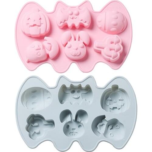 DIY Halloween Silicone Cake Mould Pumpkin Bat Baking Silicon Mold for Fondant Gummy Chocolate Mould Cake Decorating Tools