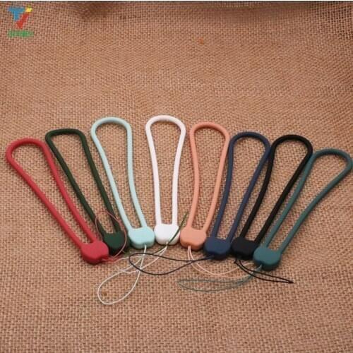 Silicone Phone Strap Colorful Cell Phone Lanyard Hanging Rope Keychain Finger Straps String for Xiaomi IPhone Huawei 2000pcs