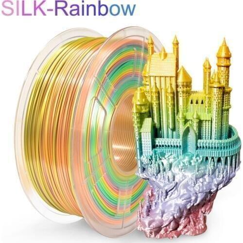 SUNLU Silk PLA Filament 1.75mm PLA SILK Rainbow color 3D Printer Filament Fast Shipping