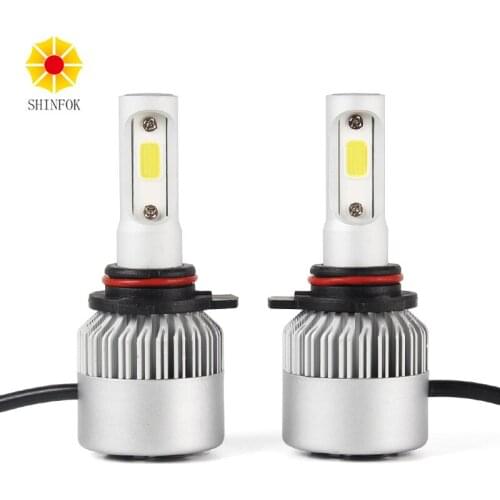 HIR2 9012 Car LED Headlight 2PCS High Power Bulb Super Bright Beam 72W COB Chips 6000K White Auto Repalcement Headlamp