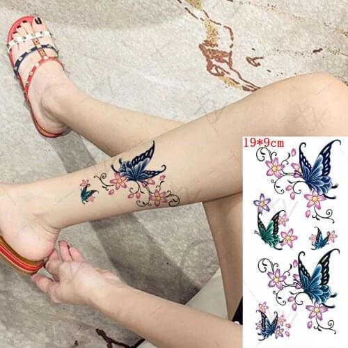 Temporary Tattoos Sticker for Women Body Art Tattoo Sticker 3d Butterfly Rose Flower Feather Tattoo Waterproof Birthday Gift