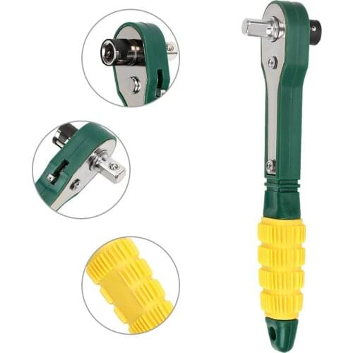 High quality Mini 1/4 Screwdriver Rod Adjustable Fast Ratchet Wrench Quick Socket Wrench Tools Double end wrench for repairing