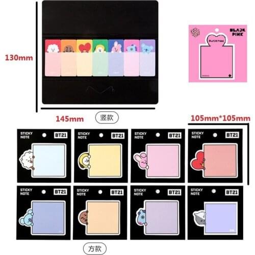 HQBTSCBulletproof Youth Group Cute cartoon sticky note sticky note paper N times the same paragraph