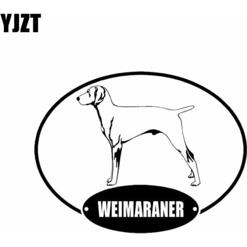 YJZT 18CM*13.7CM Weimaraner Dog Vinyl Decoration Funny Car Sticker Black/Silver C2-3301