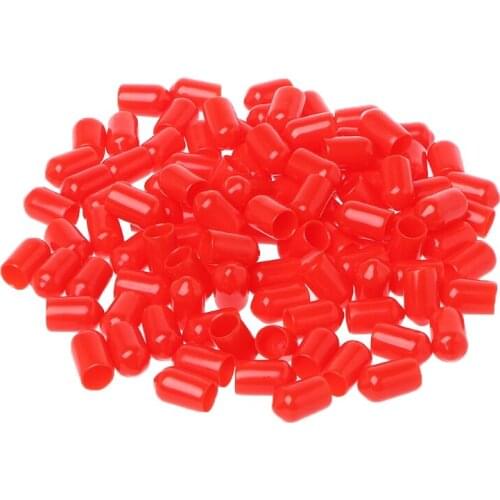 100PCS 6mm Red Protective Cover Rubber Covers Dust Cap For SMA Connector