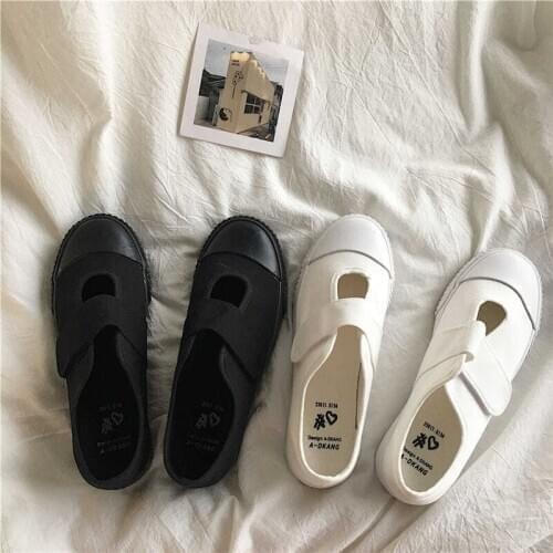 Women White Black Flats Casual Flat Comfortable Ballerina Canvas Shoes Fashion Mary Jane Shoes Breathable Work Nurse Loafers New