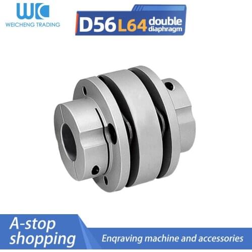 1pc D56 L64 flange type double diaphragm coupling high torque servo stepping motor motor screw step elastic coupling