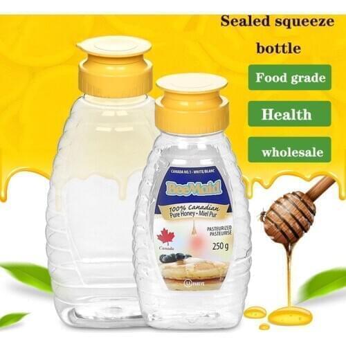 10pcs 250/400g Bottle Silicone Valve Cover Squeeze Bottle Ketchup Salad Plastic Transparent Juice Seasoning Storage Bottle