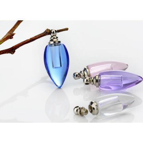100pcs/lot Crystal Vial Pendants miniature glass bottles rice vials teardrop SCREW CAP perfume bottle Rice Charms jewelry vials