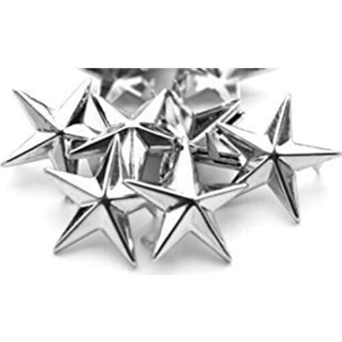 50 Pcs Star Studs Metal Claw Beads Nailhead Punk Rivets With Spikes (15 mm)