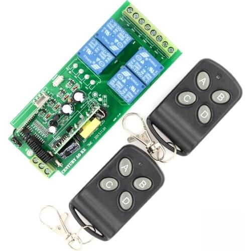 AK-RK04SE-220 85v~250V 110V 220V 230V 4CH RF Wireless Relay Switch Learning Code Receiver Security System Garage Doors