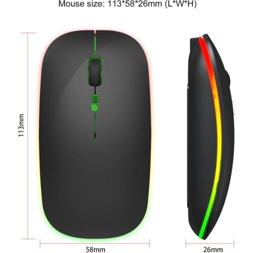 2.4G Wireless Transmission Wireless Optical Mouse M40 Colorful Luminous Rechargeable Mute Ultra-thin for PC Notebook Etc